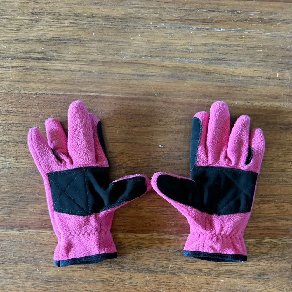 Pink Fleece horse riding Gloves